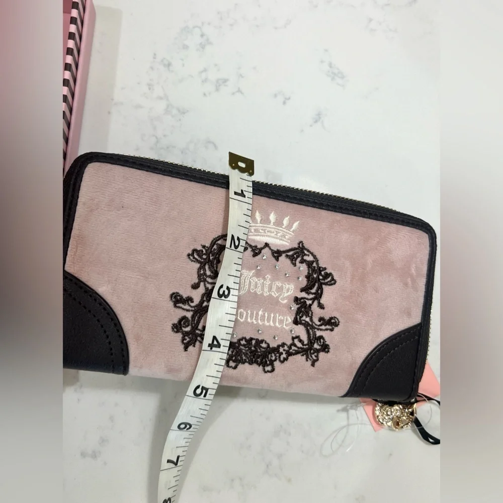 Juicy Couture Blush and Black Embroidered Wallet